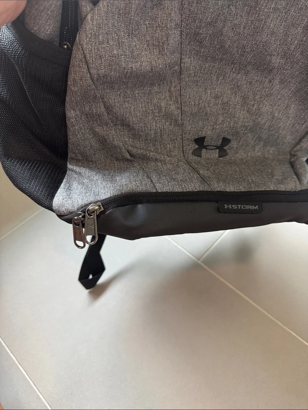 Under Armour Gray and Black Backpack with White Claw Logo